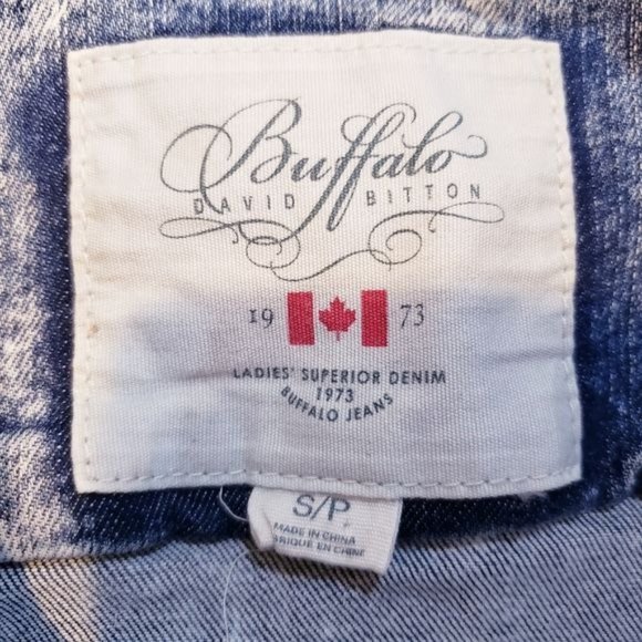 Buffalo David Bitton Acid Washed Distressed Denim Jean Jacket Vest Size Small - Picture 6 of 7
